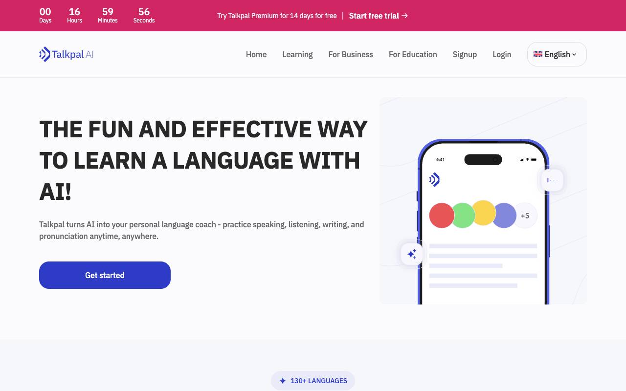 TalkPal homepage