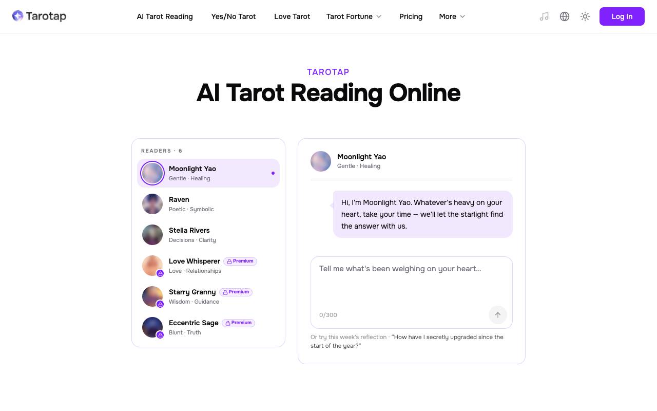 Tarotap homepage