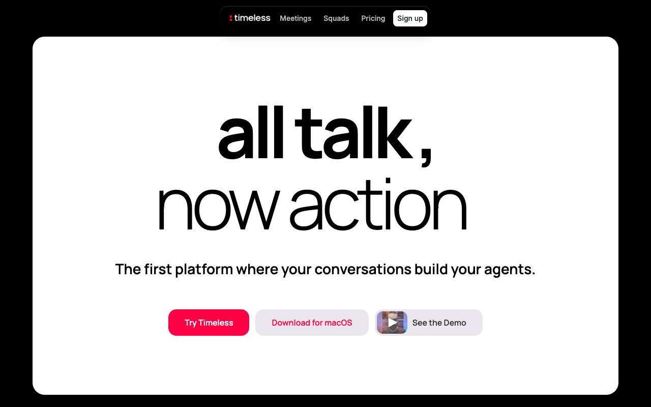 timeOS homepage