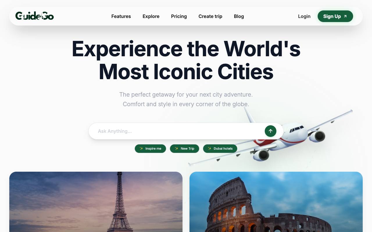 Travel Plan AI homepage