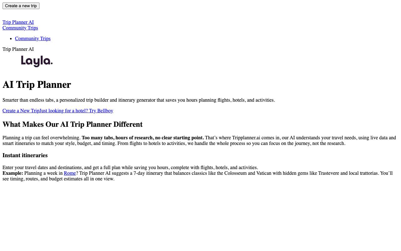 Tripplanner homepage