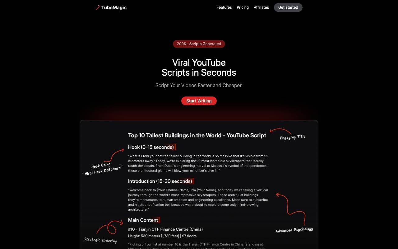 TubeMagic homepage