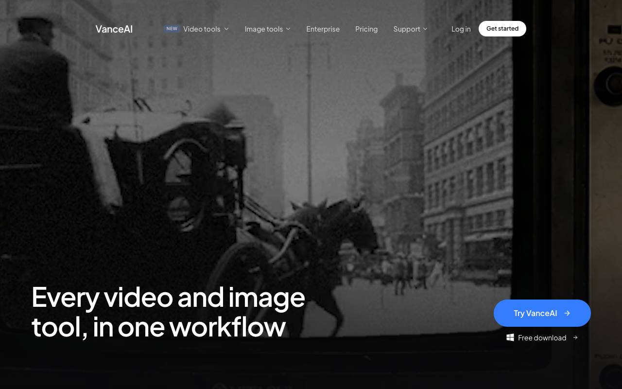 Vance Video AI homepage