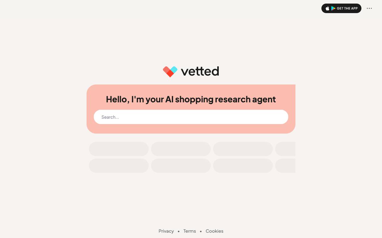 Vetted homepage