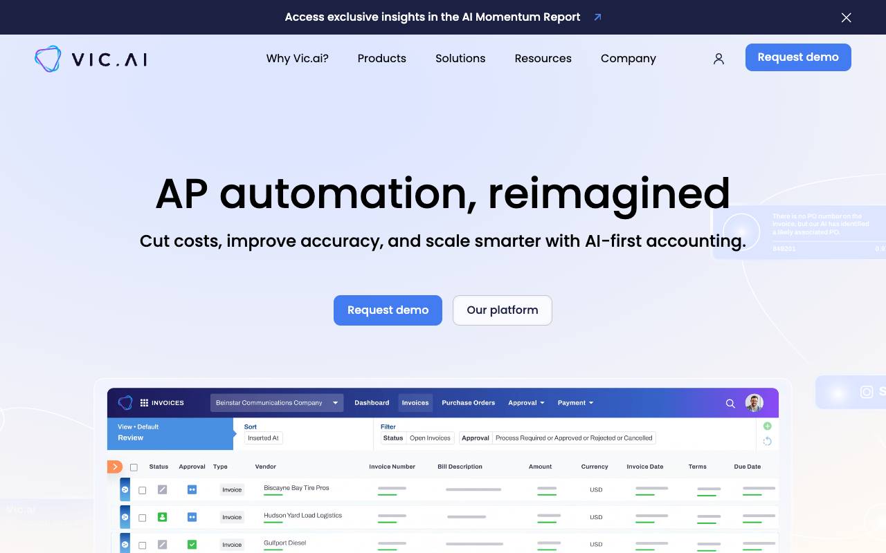 Vic.ai homepage