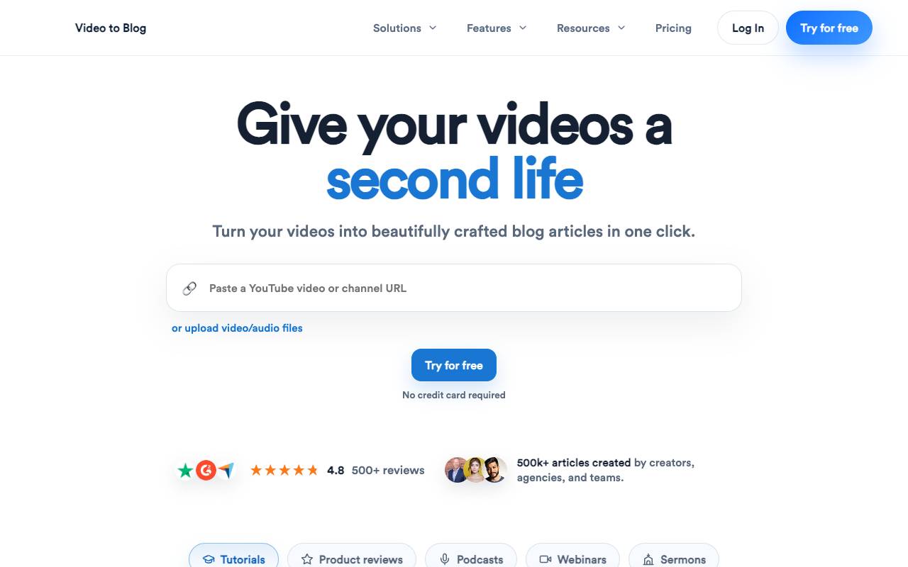Video to Blog homepage