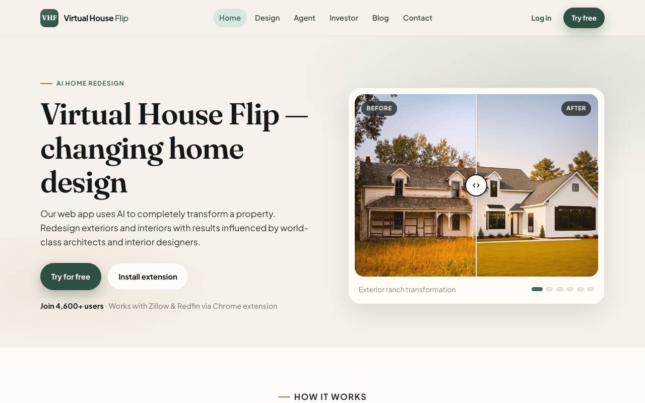 Virtual House Flip homepage