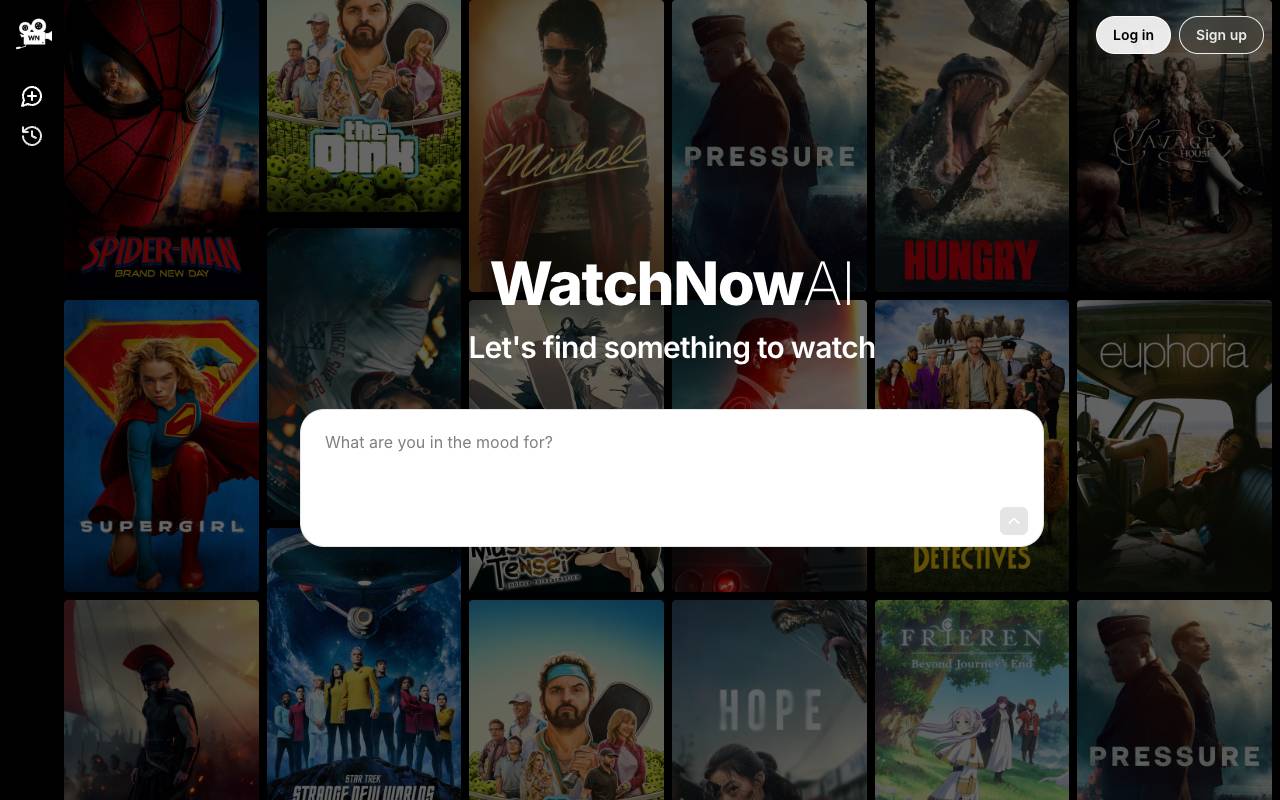WatchNow AI homepage