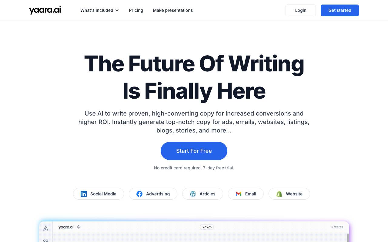 Yaara homepage