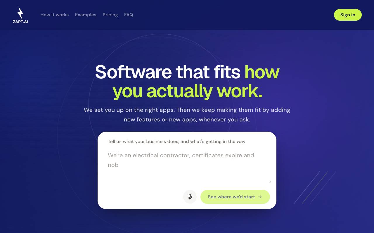 ZAPT homepage